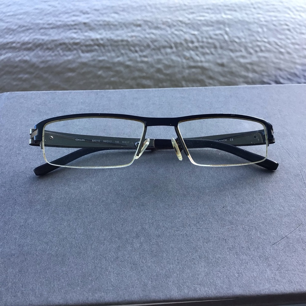 OGA Morel France Eyeglasses 64510 R1511 Bold Dark Blue Half Rim Frames